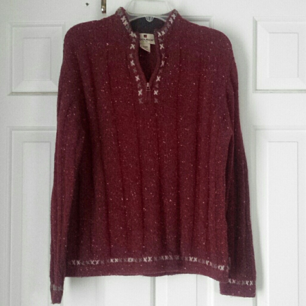 Woolrich women's quarter zip mockneck  burgundy sweater sz S petite